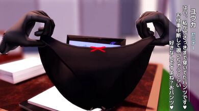 My hot co-worker left her dirty panties for me to clean up while we worked at the kotatsu