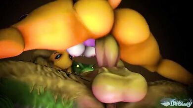 Renamon and Renkton [Dahsharky] join forces to create a steamy love scene in the digital world!