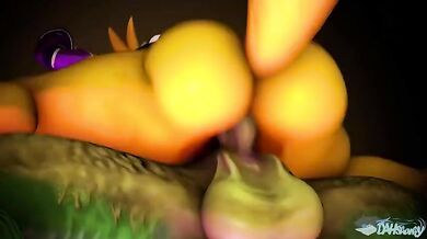 Renamon and Renkton [Dahsharky] join forces to create a steamy love scene in the digital world!