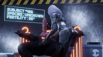 Sexy Quarian Space Babe Gets Fucked Hard By Rampaging Werewolf Creature!