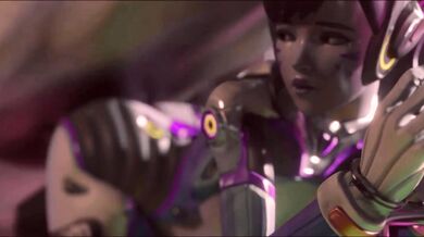 Dva, the sexy stallion, gets her audio reins strapped on by The Bartender in this wild hentai ride
