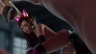 Dva, the sexy stallion, gets her audio reins strapped on by The Bartender in this wild hentai ride