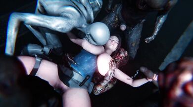 Watch as Jill Valentine gets ravaged by a gang of undead zombies in this hot porn scene!