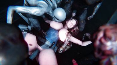 Watch as Jill Valentine gets ravaged by a gang of undead zombies in this hot porn scene!