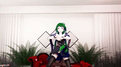 The Dark Hentai Dance of Luo Tianyi with Vocaloid and MMD 3D Characters with Green Hair