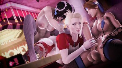 A threesome adventure between Tifa, Jessie and Scarlet with Blackjr, the mysterious black demon