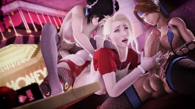 A threesome adventure between Tifa, Jessie and Scarlet with Blackjr, the mysterious black demon