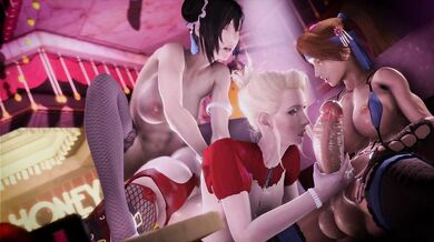 A threesome adventure between Tifa, Jessie and Scarlet with Blackjr, the mysterious black demon