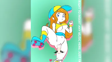 Mona goes down on her guy as he jerks off, but he cant seem to cum because of her small boobs