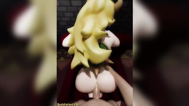 Super Mario Bros anal doggy style with Bowsette