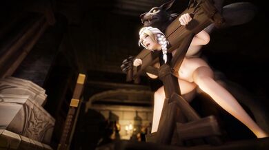 Watch these two hot alien women get punished by a giant cock shaped pillory!