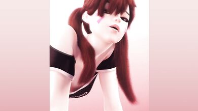 DVa takes a ride on her loyal pup in this unknown porn parody!