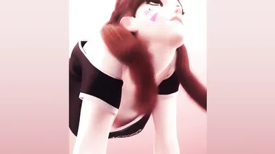 DVa takes a ride on her loyal pup in this unknown porn parody!