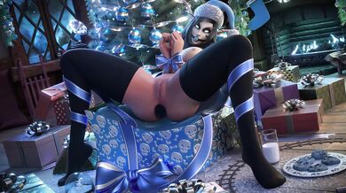 Vyoh, Kizandi, Luna, and Sylvande are all wrapped up for Christmas in this tekkie hentai video