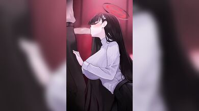 Asayuki101s hentai blowjob masterpiece: Tsukatsuki and Rio swapping saliva in the most erotic way possible