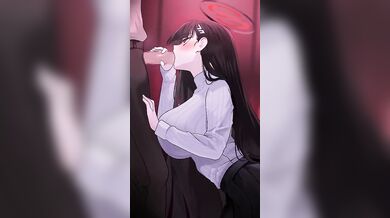 Asayuki101s hentai blowjob masterpiece: Tsukatsuki and Rio swapping saliva in the most erotic way possible