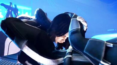 Miranda Lawson gets a rough blowjob from an SFMM robot at Funtime