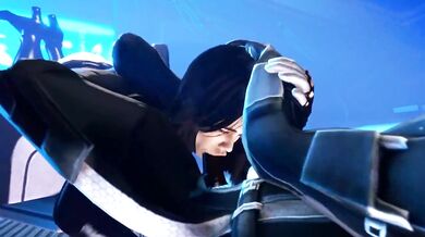 Miranda Lawson gets a rough blowjob from an SFMM robot at Funtime