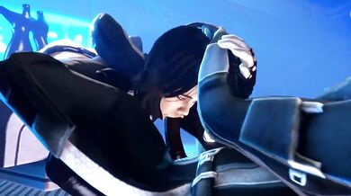 Miranda Lawson gets a rough blowjob from an SFMM robot at Funtime