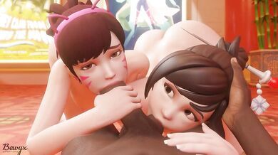Watch this epic anime-style porn where DVA and Mei team up for some steamy training action!