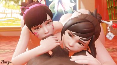 Watch this epic anime-style porn where DVA and Mei team up for some steamy training action!