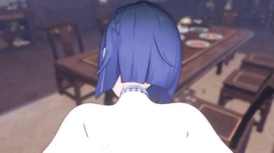 A sexy lady named Yelan gets fucked from behind by a mysterious lover in this hot porn scene!