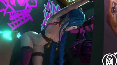 Sexy babe in high heels fucked by her superhero boyfriend while playing League of Legends!