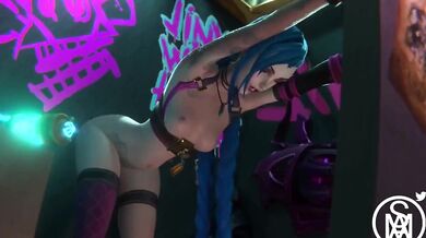 Sexy babe in high heels fucked by her superhero boyfriend while playing League of Legends!