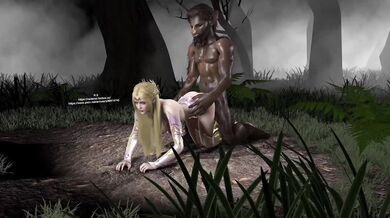 Watch this hot elf princess get fucked by a troll in the woods!