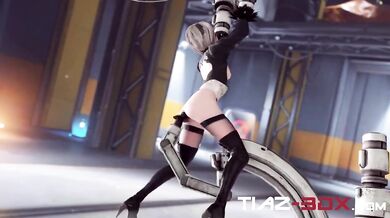 Two Dildos One Ass - Tiaz Fucks the Calibration Machine