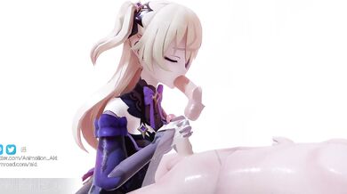 Cumming in her mouth like a fish out of water! Blow Job Aktion - Fischl Blowjob [Hentai]