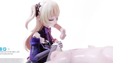 Cumming in her mouth like a fish out of water! Blow Job Aktion - Fischl Blowjob [Hentai]