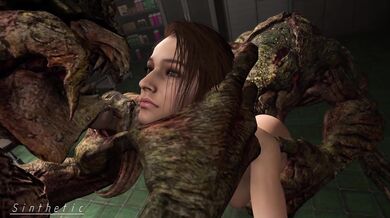 Jill Valentine gets ravaged by synthetic monsters in Sinthetic