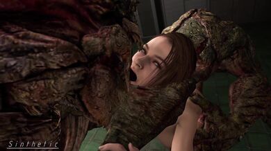 Jill Valentine gets ravaged by synthetic monsters in Sinthetic