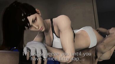 Chun-Li headscissored Bruiser Joel on the bed as she dominated him in a passionate, intense hentai porn video