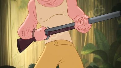 Jane caught in the act with claymation Tarzan