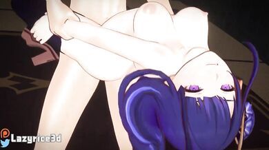 Watch as Raiden Shogun stands tall and dominates in a sex scene featuring 3D animated rice