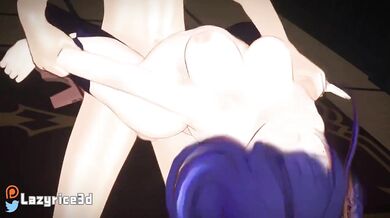 Watch as Raiden Shogun stands tall and dominates in a sex scene featuring 3D animated rice