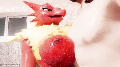 Blazin up the shower with her furry lover in a romantic moment