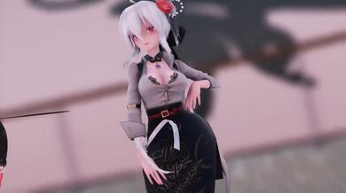 Haku dances and fucks insect on platform