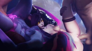 Sexy Office Playtime with Ahri and Evelyn