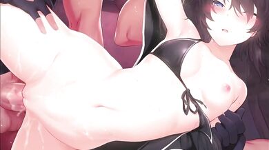 The Black Rock Shooter, (character) M-da S-tarou, tries to seduce his sexy teacher who is actually a demon trying to lure him into the depths of hell