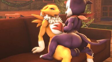 Renamon Fully Penetrated by Impmon [Aryentai]