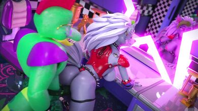 Monster Dick Fucks Chica & Roxy