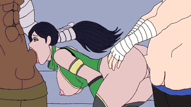 Mortal Kombat - Jax and Johnny Cage fuck Jade in a brutal threesome