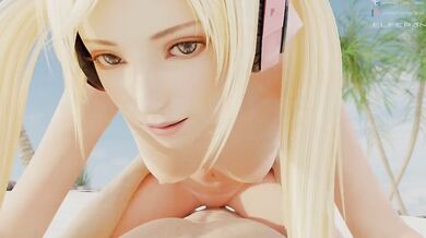 On the sandy shores of Elfera, Chloe and Lucky play a steamy game of cock riding