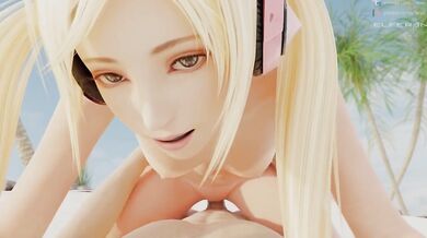 On the sandy shores of Elfera, Chloe and Lucky play a steamy game of cock riding