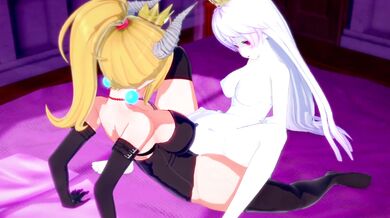 A Bowsette and Boosette lesbian scissoring animation, voiced by MagicalMysticVA