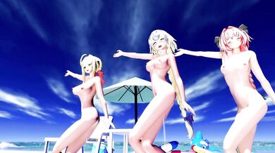 My Moms Masturbation Dreams come true on the Fate/Grand Order Beach! (MMD)