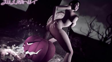 Busty babysitter Lula gets her first spooky Halloween surprise